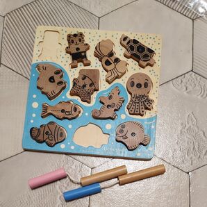 しまじろう さかなつり 木製 型はめパズル