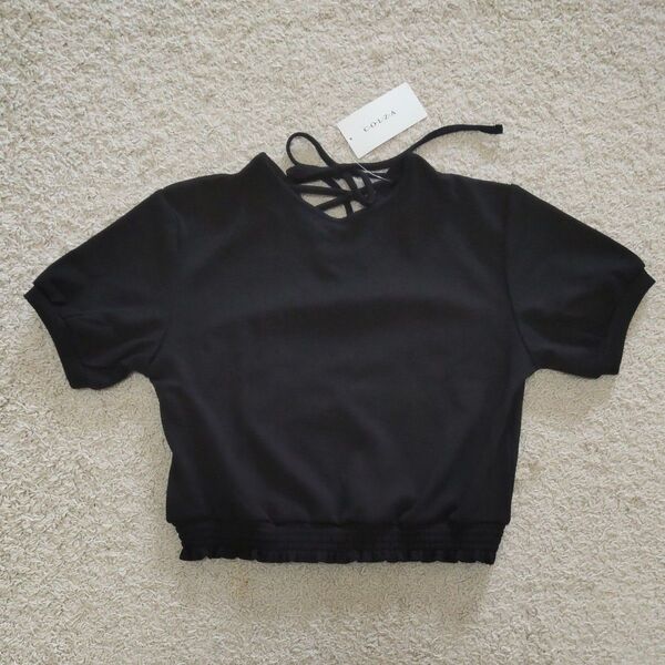 【タグ付き新品】Honeys 後レースアップトップス S