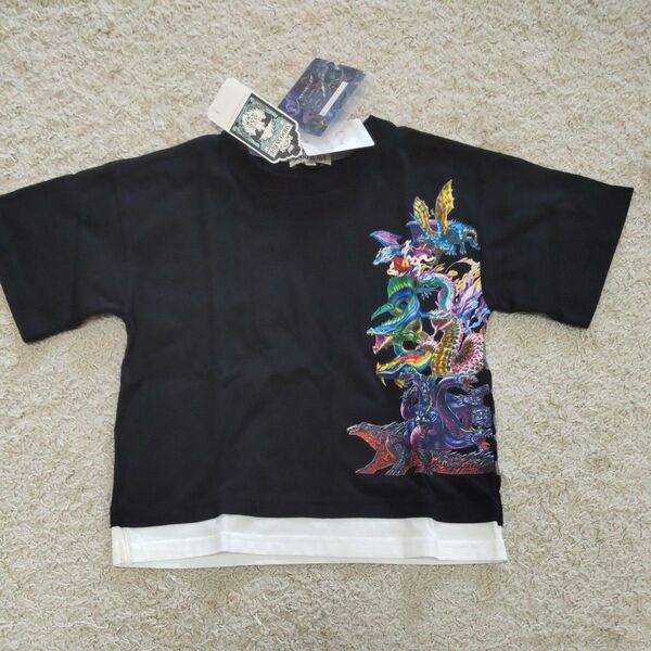 【タグ付き新品】最強王図鑑×SHOO・LA・RUE 裾レイヤード 半袖Tシャツ 110