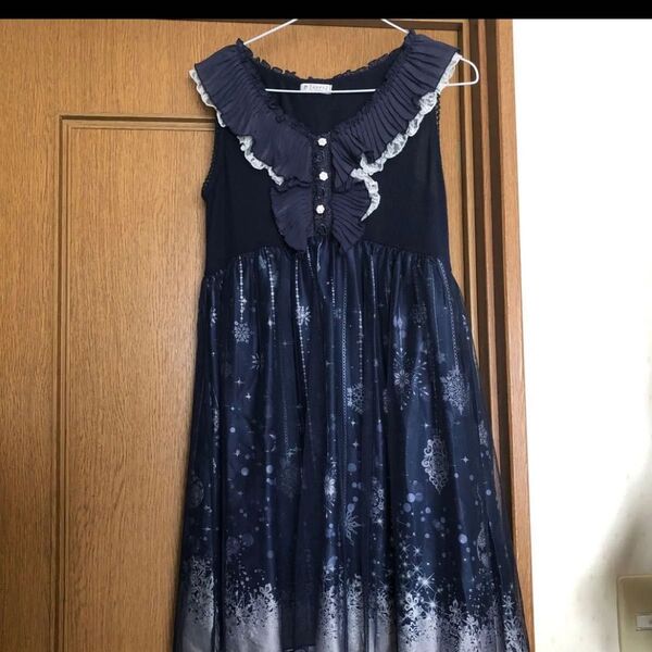 axes femme ノースリーブ フリル レース ワンピース
