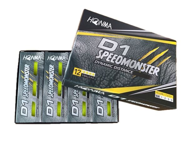 あのD1を超える飛距離と優れたスピン性能 HONMA D1 スピードモンスター イエロー 1ダース