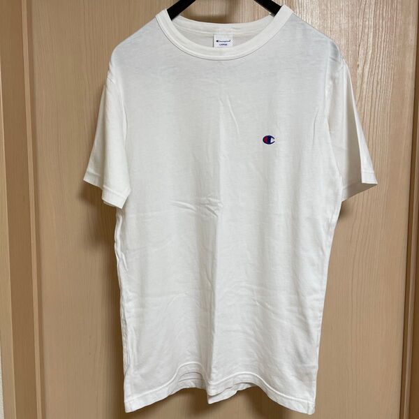 Champion Tシャツ ホワイト Lサイズ ワンポイントロゴ