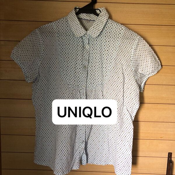 UNIQLO ユニクロ 半袖シャツ トップス 半袖 シャツ 柄物 カットソー L 綿100% ポロシャツ