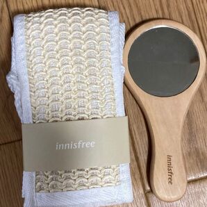 イニスフリーシャワータオル木製ハンドミラー