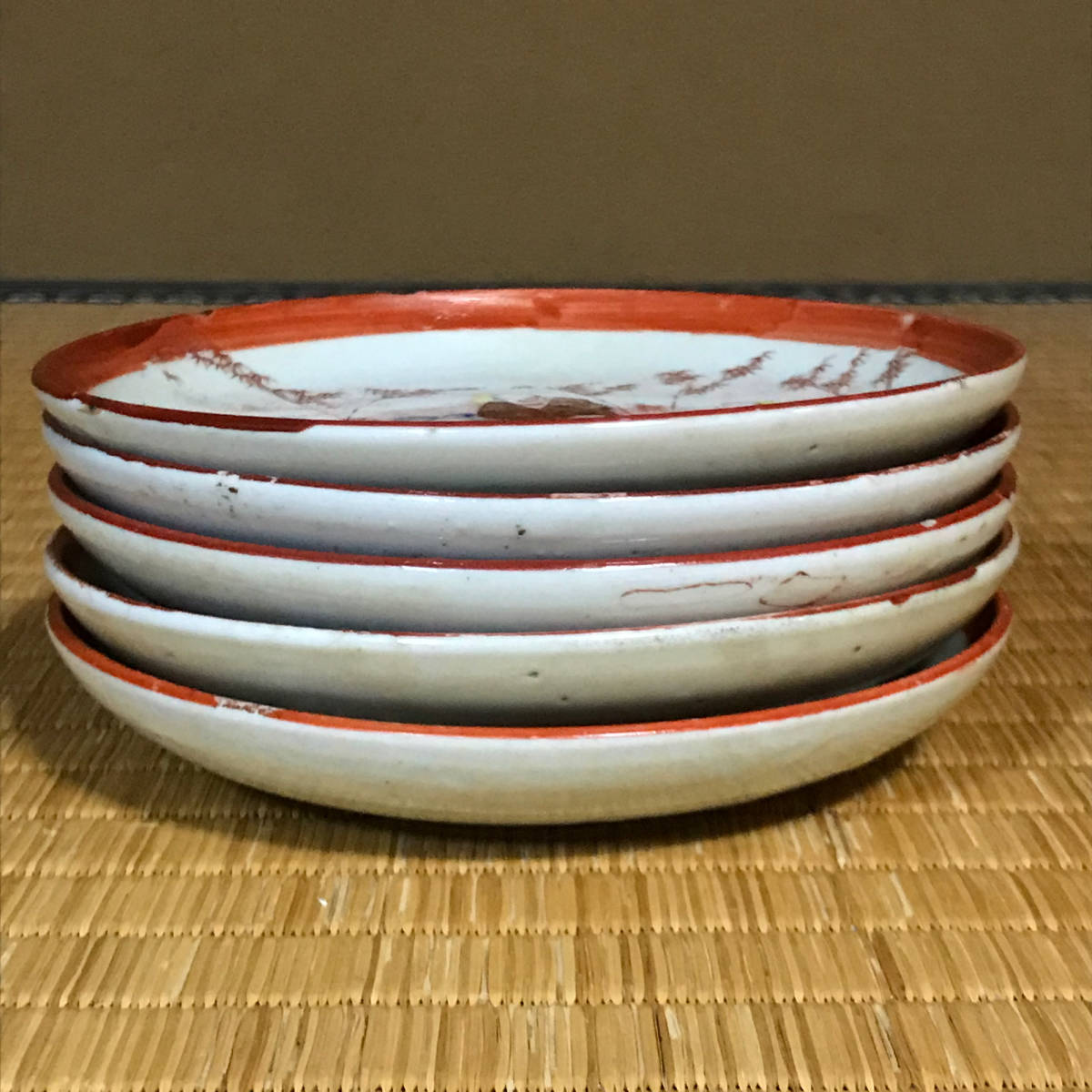 ☆レトロ時代皿/食器!江戸幕末~明治時代!七賢人図皿!直径約16㎝/5