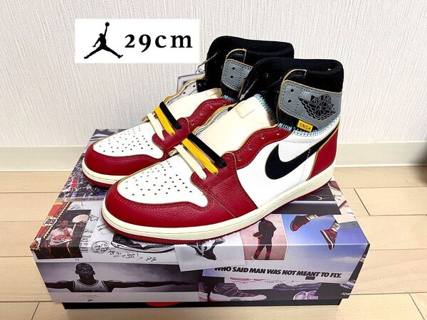 新品未使用 NIKE AIR JORDAN 1 RETRO HIGH× UNION LA VARSITY RED 29cm
