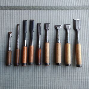 大工道具 ノミ 鑿 工具 古道具 大工 木箱付き 中古 古道具 叩き鑿 工具 のみ