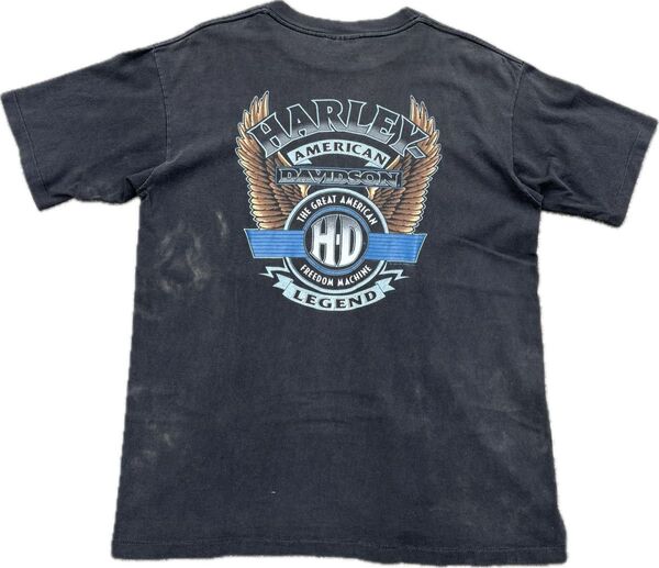 90s Harley Davidson USA製 イーグル 神フェード Tee