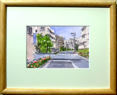 Zone résidentielle n° 6531 en mai (Koishikawa, Bunkyo-ku) / Chihiro Tanaka (Aquarelle des Quatre Saisons) / Livré avec un cadeau, Peinture, aquarelle, Nature, Peinture de paysage