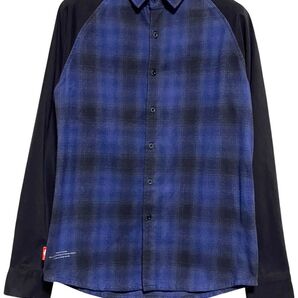 匿名発送 美品 virgo オンブレチェック切り替えシャツ サイズ2