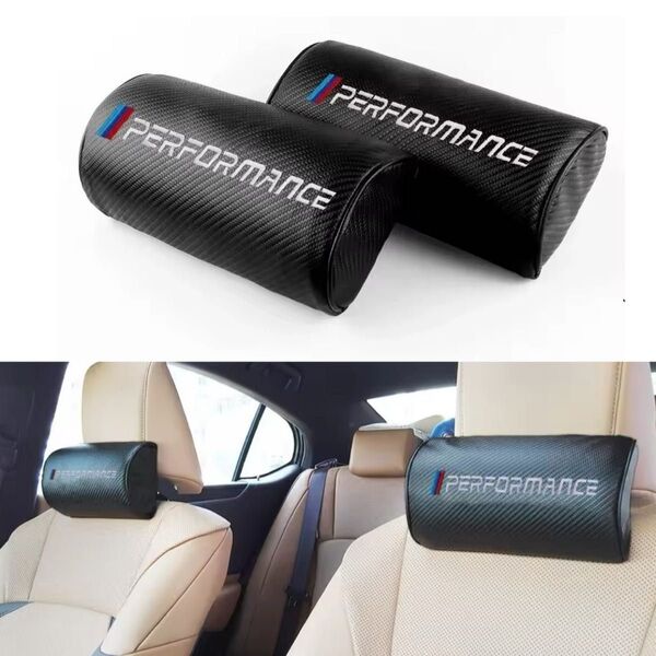 2個セットBMW M PerformanceMパフォーマンス カーボンファイバー ネックパッド ヘッドレスト ピロー クッションh
