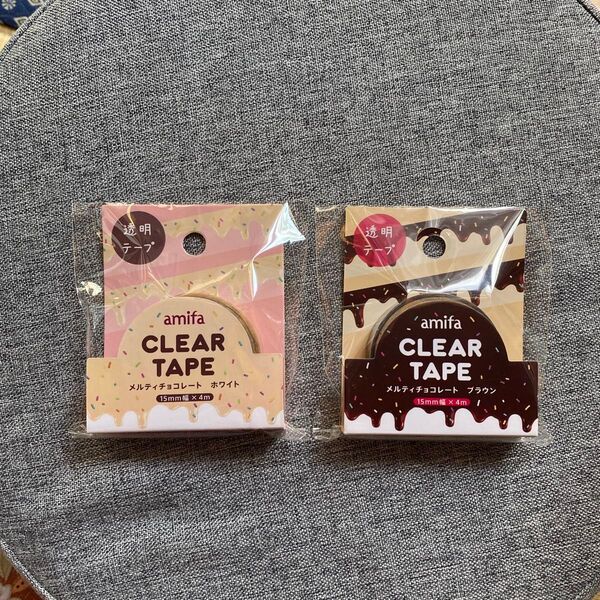 amifa 透明テープ メルティチョコレート クリアテープ キャンドゥ