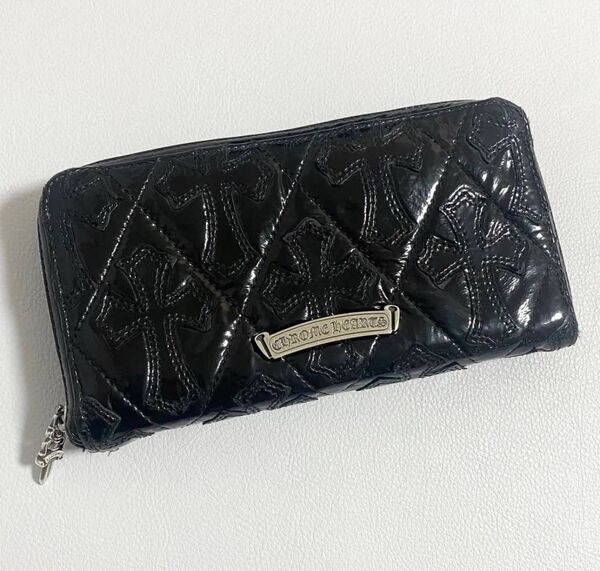 正規超美品!クロムハーツ キルティングレザー ウォレット 財布