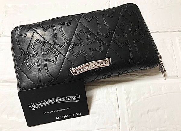 正規超美品!クロムハーツ キルティングレザーウォレット 財布