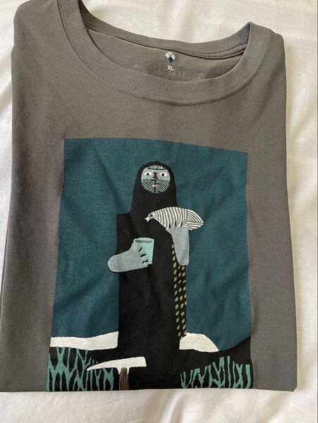 【美品】モンベル mont-bell ・畦地梅太郎 ウイックロン 半袖Tシャツ グレー メンズ XL