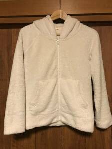 M size ivory white less seal muji Parker outer garment room wear soft pretty simple woman 