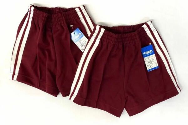 【新品】FRED体操服 エンジ色ショートパンツ2枚セット
