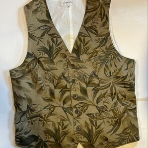 美品 GLOBAL WORK ボタニカル柄ベスト M カーキグリーン