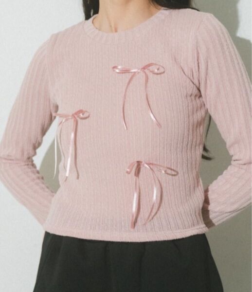 【美品】Auntie Rosa tシャツ Tシャツ リボンリブトップス レディース 長袖