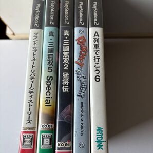 プレステ2ソフト 真・三國無双 A列車で行こう GTA ラチェット&クランク 5本 PS2 ゲームソフト