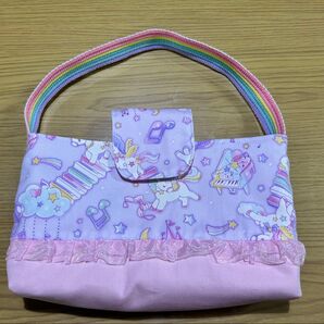 所沢文化幼稚園(上履き袋のみ)パープルユニコーン ハンドメイド 入園入学 シューズ入れ 上履き入れ