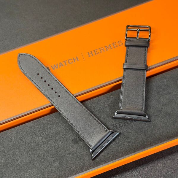 ☆未使用 Apple Watch Hermes 46mm 45mm ブラック 黒 レザー アップルウォッチ エルメス 679