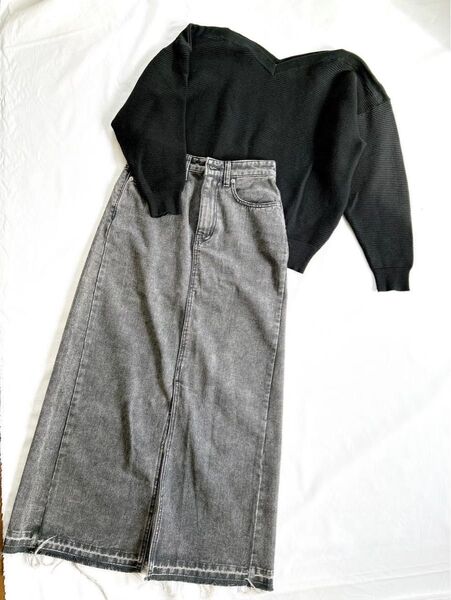 美品マウジー【MOUSSY】 ワイドネックプルオーバー 黒