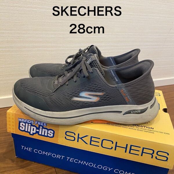 SKECHERS スリッポン シューズ 28cm メンズ ArchFit グレー ハンズフリー 状態良好