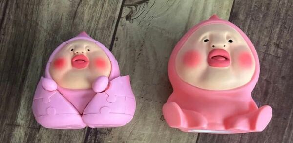 こびとずかん かくれモモジリ 貯金箱&パズルフィギュア レア物