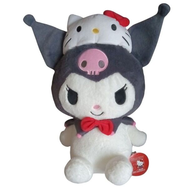新品キティクロミ しまむら×ハローキティ50周年コラボ キティクロミ ダイカットクッション ぬいぐるみ
