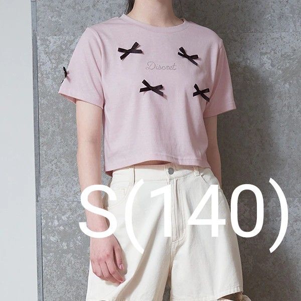 新品ラブトキシック リボン半袖Tシャツ ピンク 140 130 120 S ラインストーン