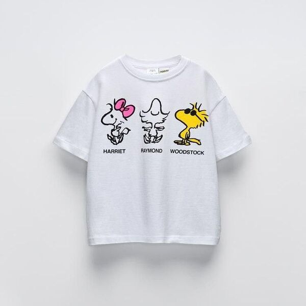 新品SNOOPY PEANUTS ウッドストックTシャツ 120 110ホワイト オーガニックコットン