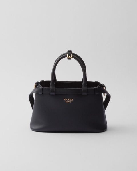PRADA バックル ダブルベルト付 スモール ソフトグレインレザー