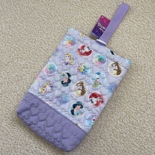 【定価1848円】Disney プリンセス ハートキルト シューズバッグ シューズケース 紫