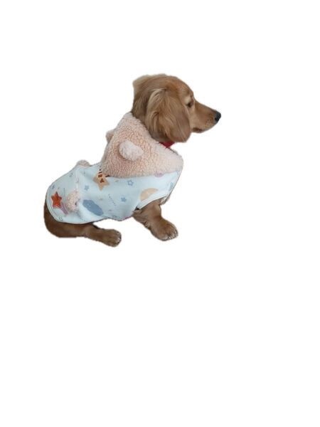ドッグウェア ミニチュアダックス犬服 ボーダー柄 星柄 もこもこ