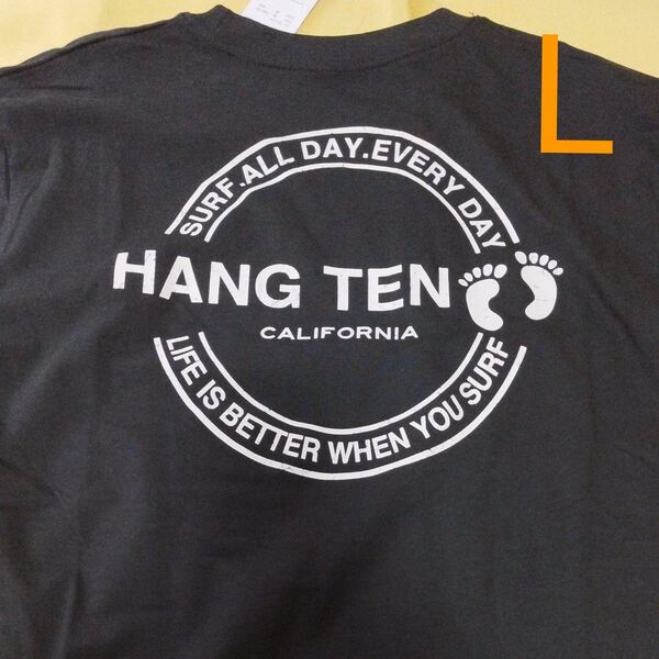 ▼1553 ハンテン HANGTEN 半袖Tシャツ Lサイズ 黒 未使用新品 タグ付
