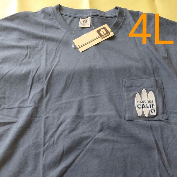 ▼1562 ハンテン HANGTEN 半袖Tシャツ 4Lサイズ 薄紺 未使用新品 タグ付