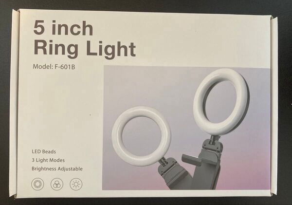5インチ リングライト LED 3段階調光 F-601B 動作品