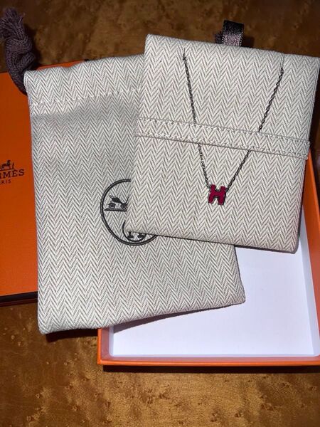 エルメス HERMES ミニポップH ネックレス ペンダント ミニ ローズメキシコ