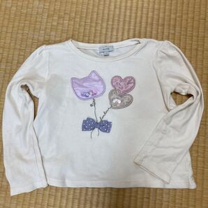 anyFAM キッズ 長袖Tシャツ 120 ロンT オフホワイト