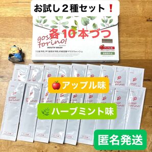 ゴッソトリノ 薬用マウスウォッシュ2種お試しセット ハーブミント味/アップル味 各10本づつ