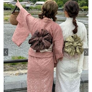 グレイル 新品 レース浴衣 帯セット ホワイト