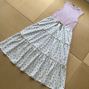★美品★a.g.plus 口紅プリントティアードワンピース