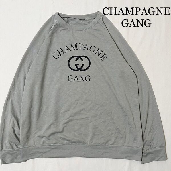 CHAMPAGNE GANG ビッグロゴ ライトスウェット カットソー XL