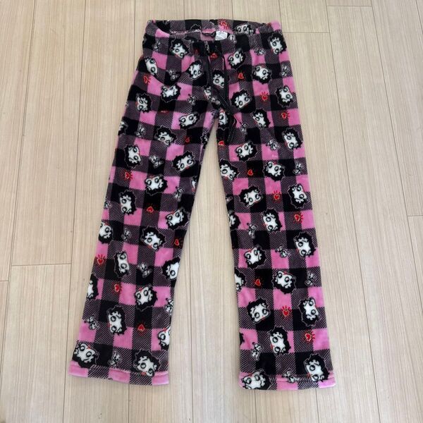 ルームウェア パジャマ ピンク ベティブープ betty boop XLサイズ 中古 もこもこ 総柄 ボトムス