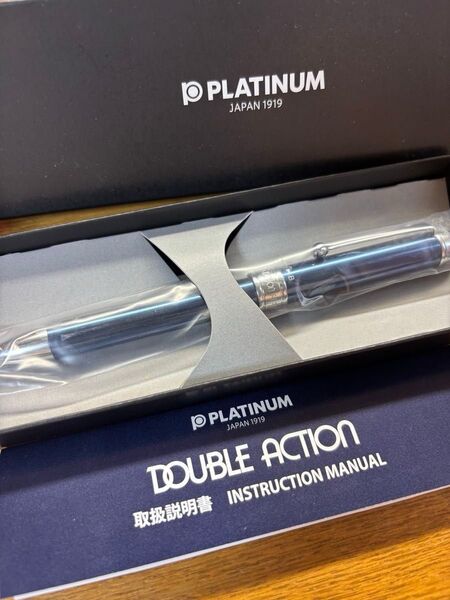 【未使用】PLATINUM DOUBLE ACTION ボールペン ブルー