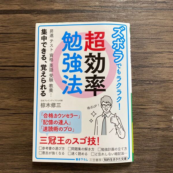 【美品】超効率勉強法 ズボラでもラクラク! 文庫本 手引書 自己啓発