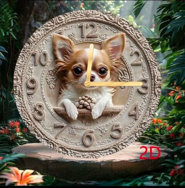 チワワ 犬用品 壁掛け時計 掛け時計 時計 ペット インテリア プレゼント 静音