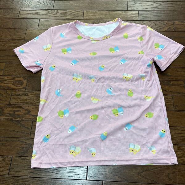 セキセイインコ 総柄 Tシャツ ルームウェア