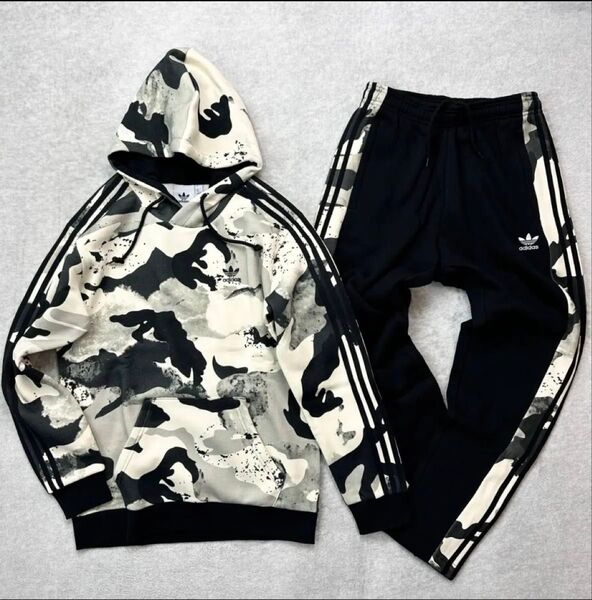 adidas Originals カモシリーズ総柄パーカー HK2805スウェットパンツ HK2808 セットアップ